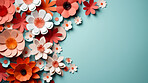 Paper flower decor on background. Abstract copy space concept.