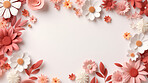 Paper flower decor on background. Abstract copy space concept.