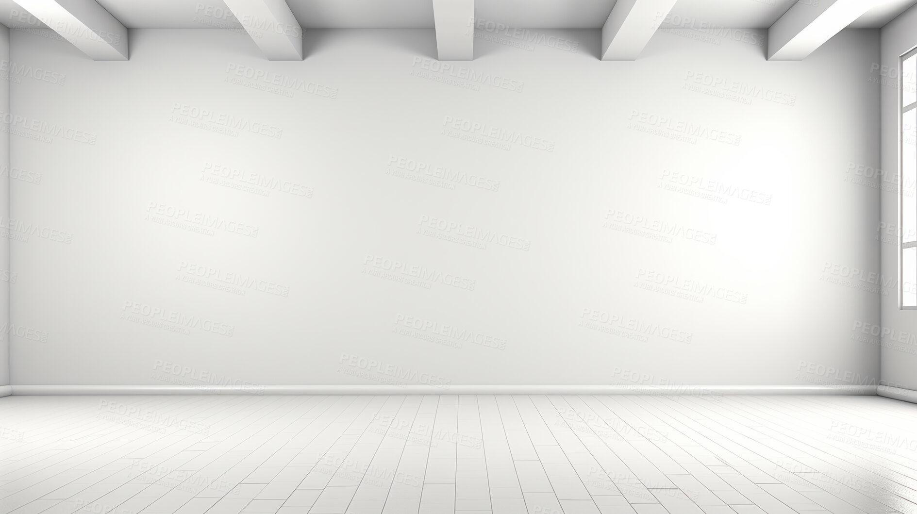 Buy stock photo Minimal abstract empty interior background. White walls, wooden floor.