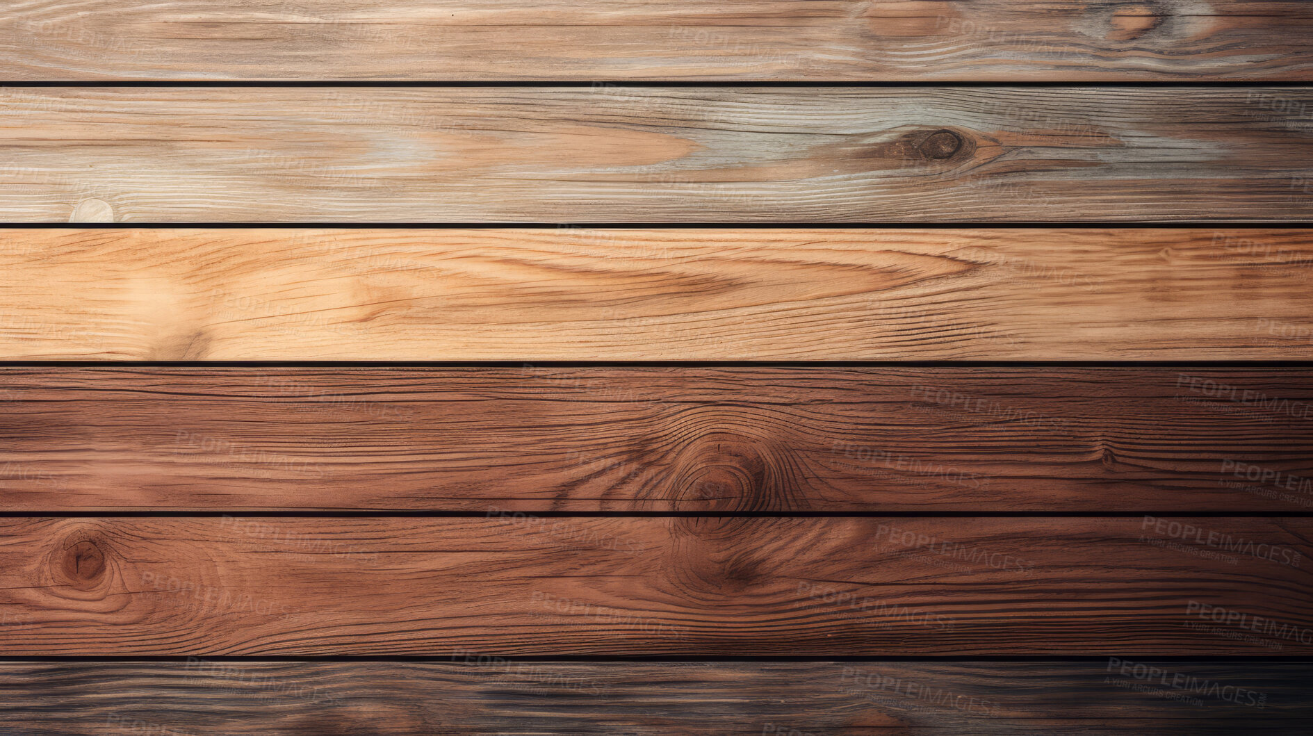 Buy stock photo Multi shades of brown wood table, wall or floor background, wooden texture. Copy space.