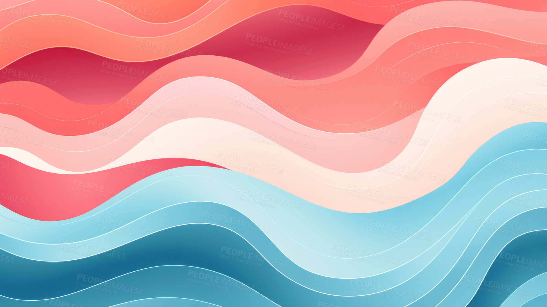 Buy stock photo Pastel colour, wave pattern. Abstract trendy background texture.