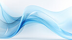 Transparent flowing waveform on white background. Abstract concept.