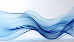 Transparent flowing waveform on white background. Abstract concept.