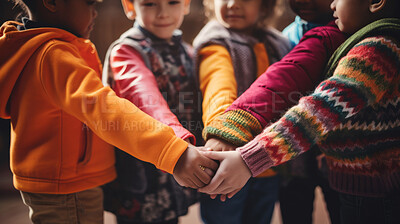 Group of diverse holding hands. Community support and friendship concept