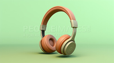 Buy stock photo 3D render of a headset, for radio, music, live streaming and recording music