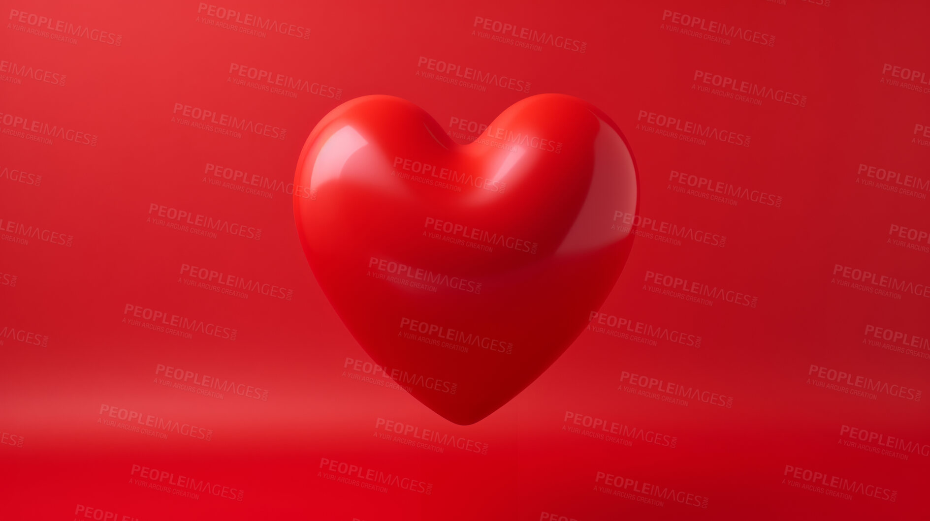 Buy stock photo Red heart balloon emoji or valentine's day icon against a red background