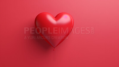 Red heart balloon emoji or valentine\'s day icon against a red background
