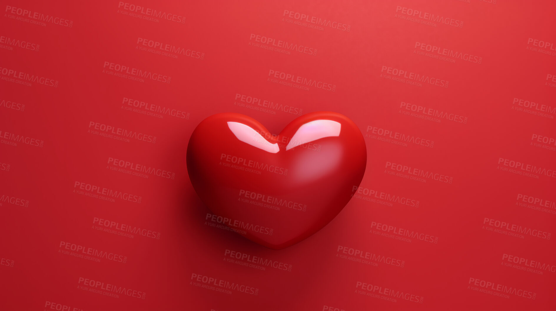 Buy stock photo Red heart balloon emoji or valentine's day icon against a red background