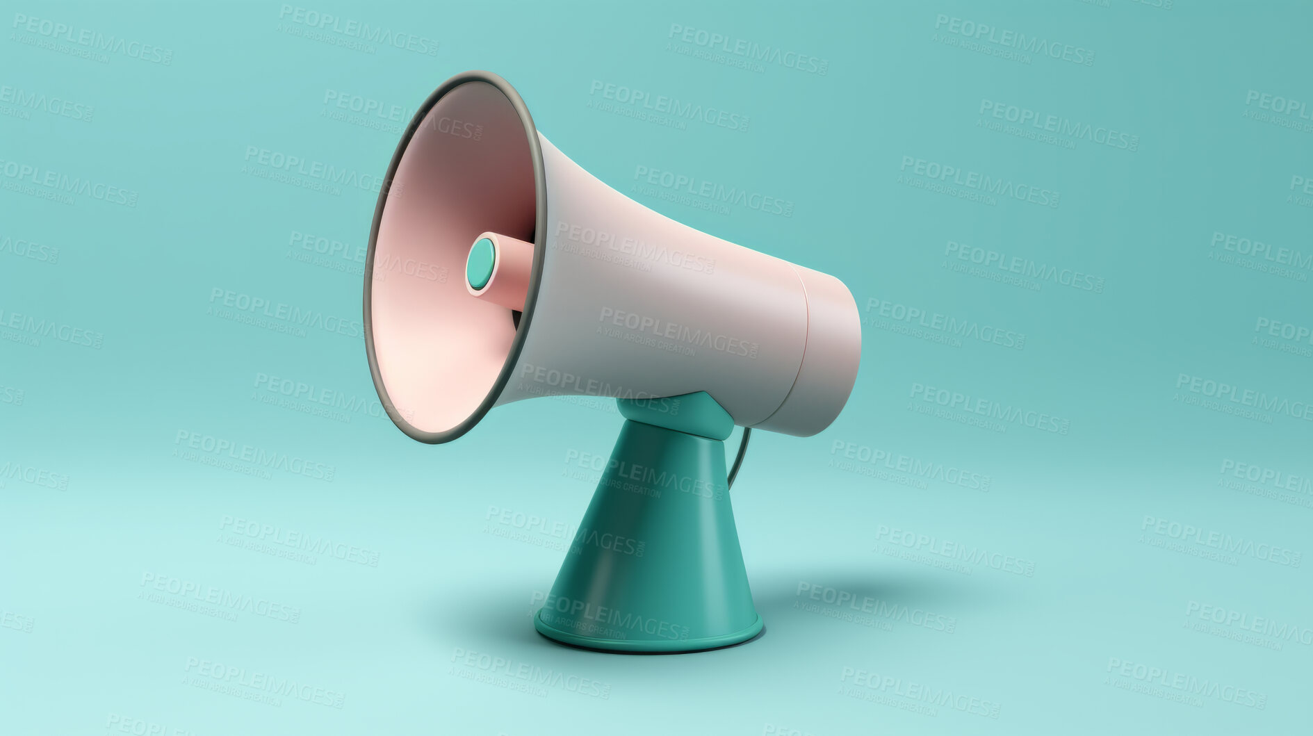 Buy stock photo Megaphone icon, for seo, protest or news broadcasting against a blue background