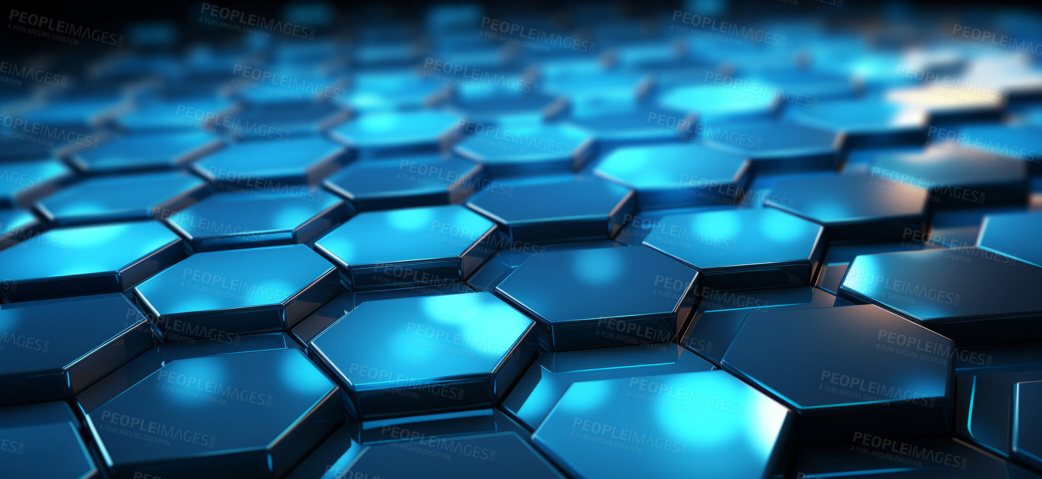 Buy stock photo Glossy geometric hexagonal abstract background. Honeycomb pattern concept.