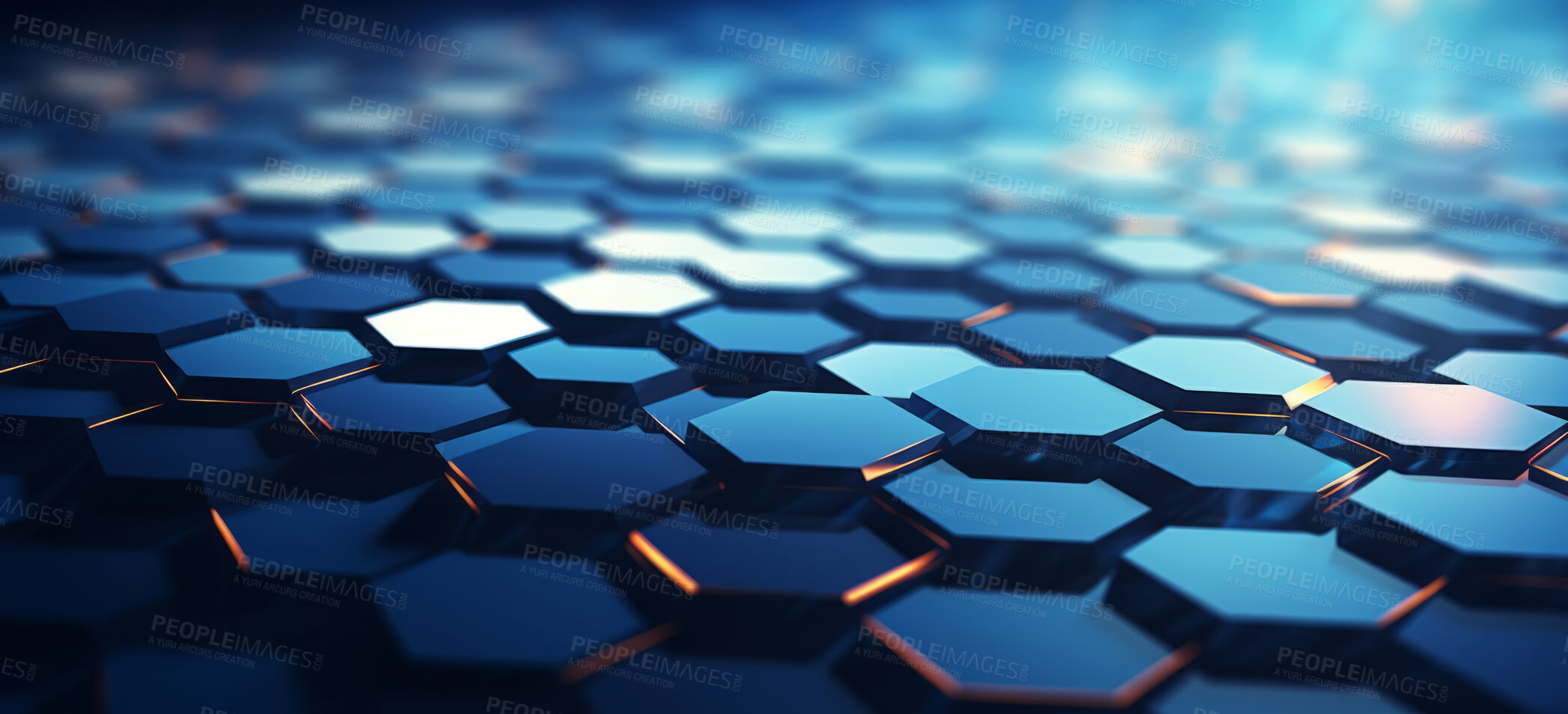 Buy stock photo Glossy geometric hexagonal abstract background. Honeycomb pattern concept.