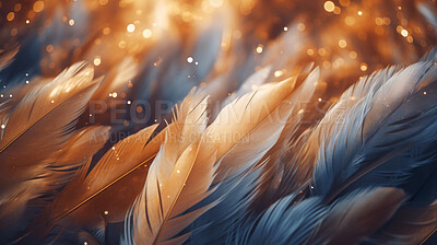 Closeup colorful feathers creative banner. Abstract art texture detail background