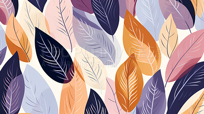 Autumn fall plant leaf seamless pattern. Vintage leaves background illustration.