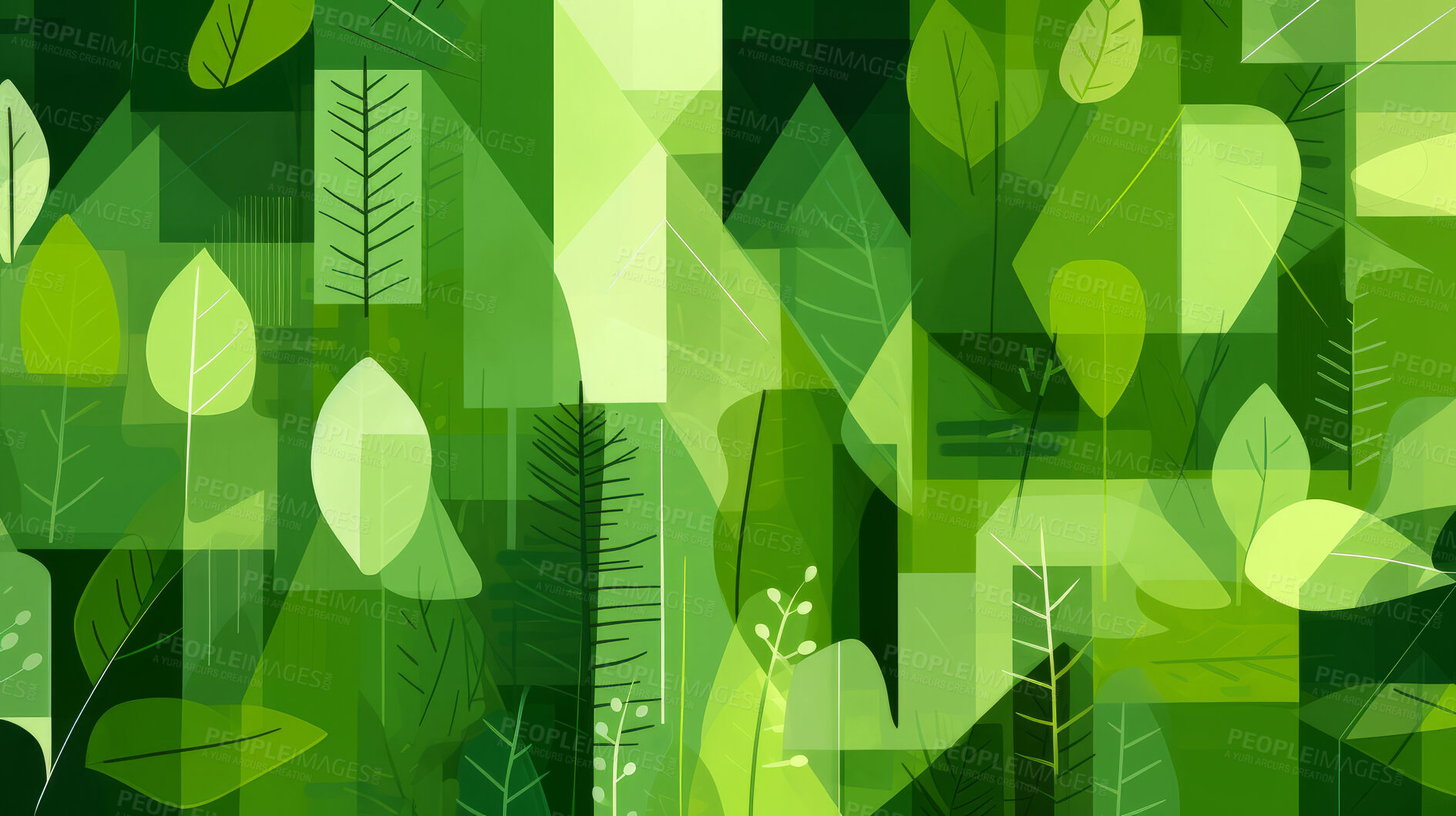 Buy stock photo Green abstract geometry shape symbol background. Eco nature wallpaper mosaic.