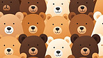 Seamless pattern with cartoon bears. Background wallpaper design concept