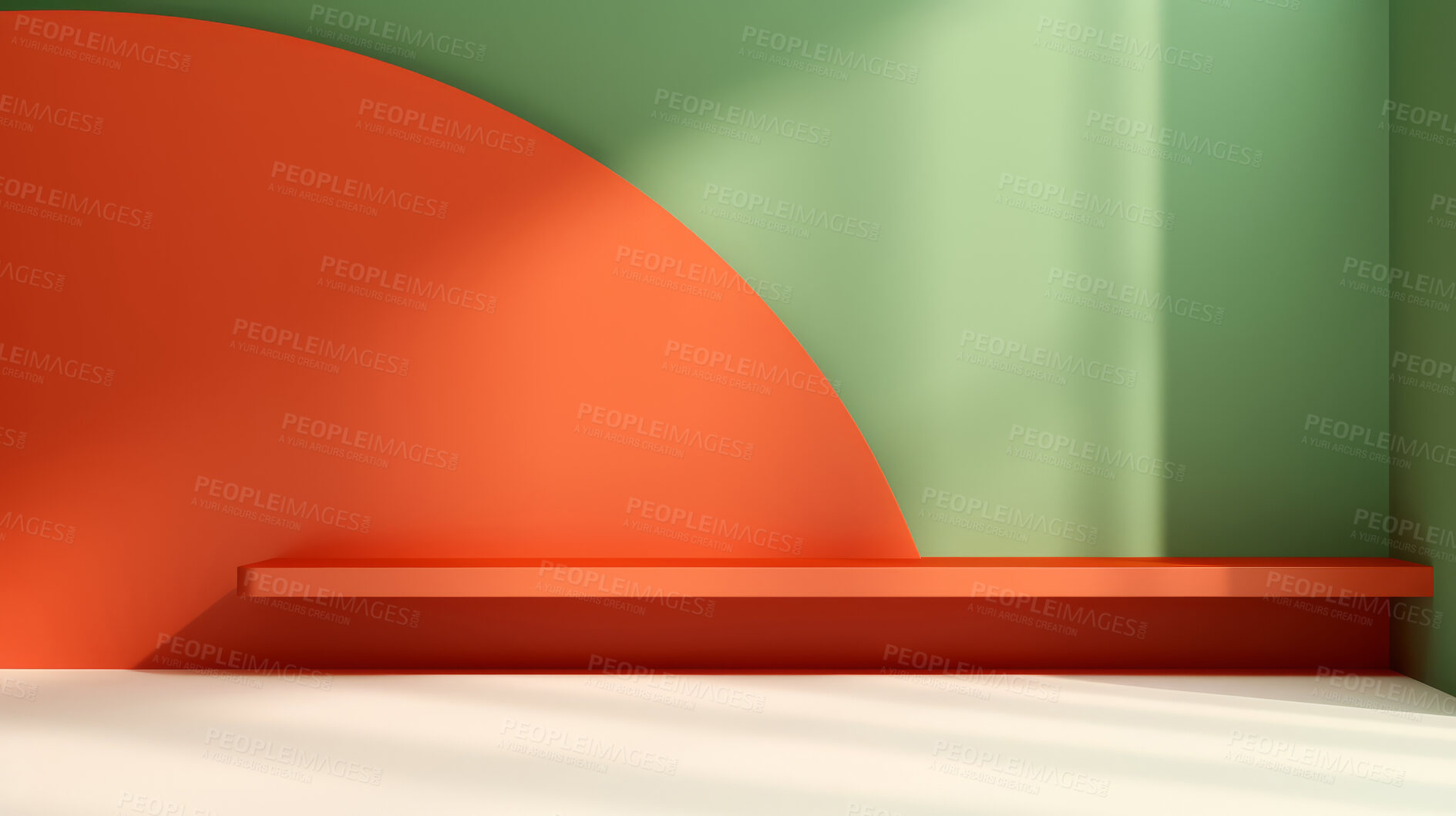 Buy stock photo Minimal abstract background for product presentation. Podium space with shadows