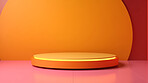 Minimal abstract background for product presentation. Orange and yellow podium space