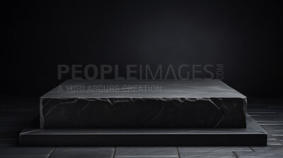 Minimal abstract background for product presentation. Black stone podium space
