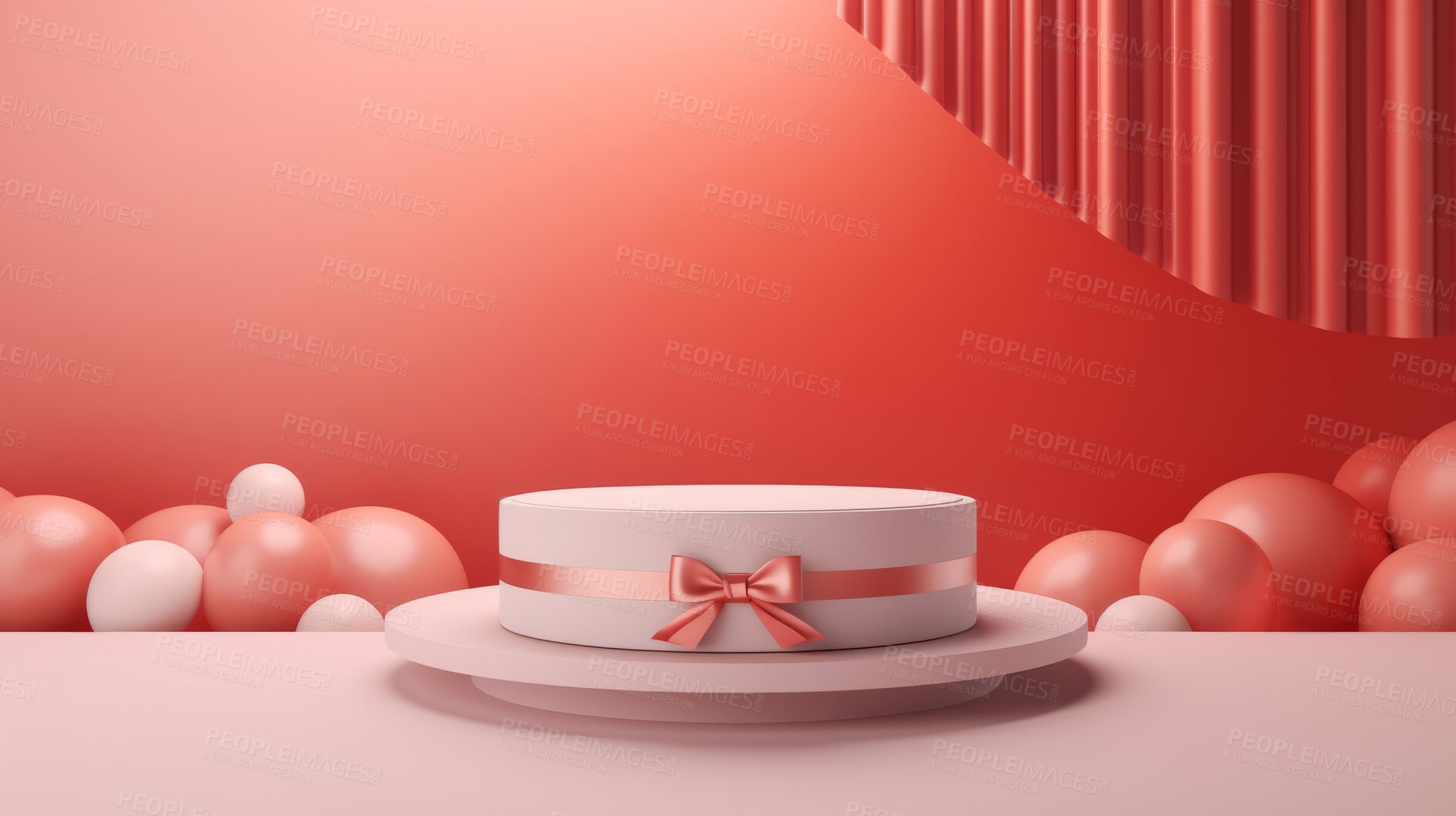 Buy stock photo Minimal abstract background for product presentation. Birthday podium space