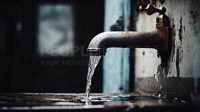 Buy stock photo Accessible clean water. Hygiene, refreshment, and environmental needs concept