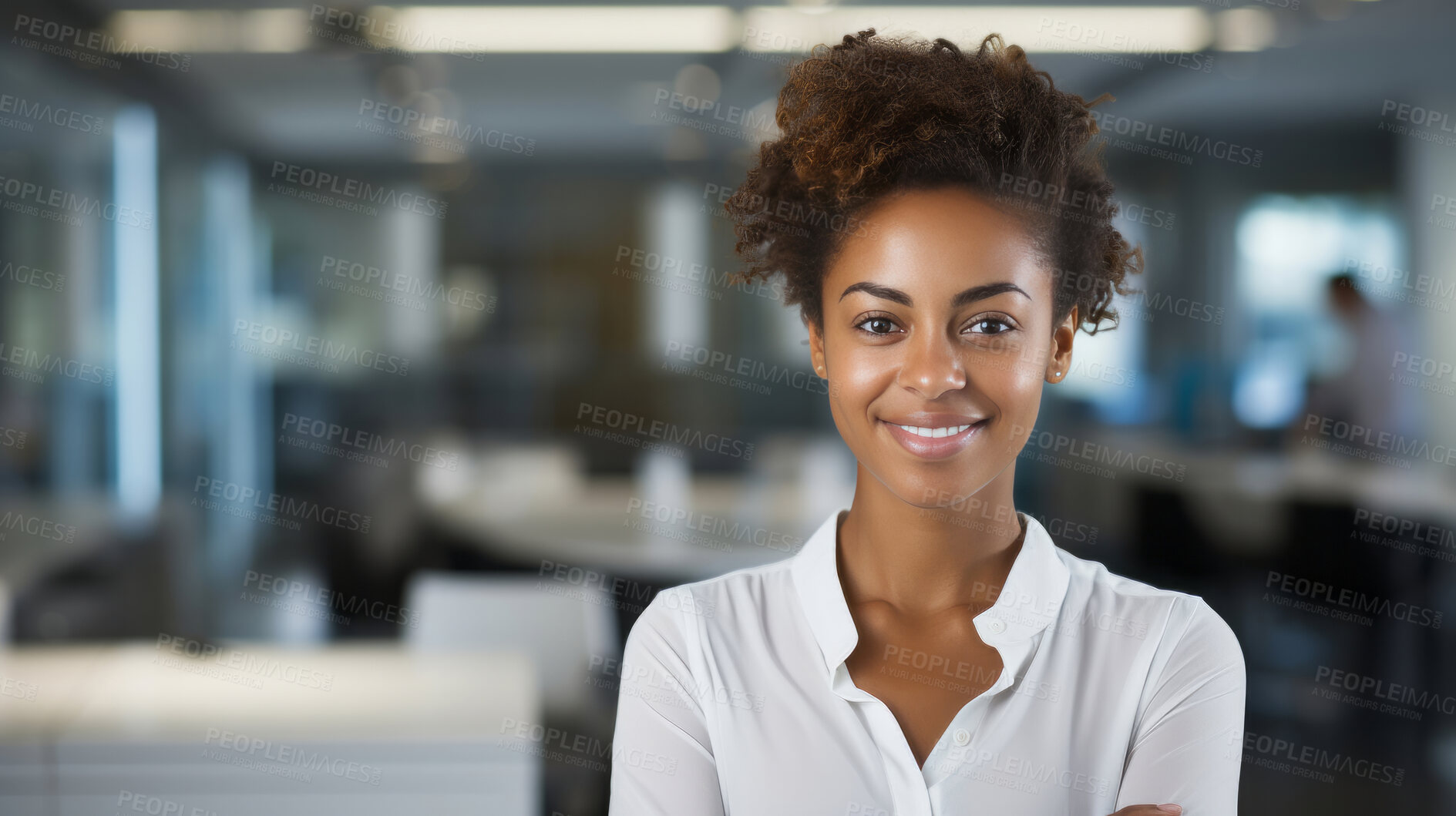 Buy stock photo Modern business woman posing in office. Business concept.