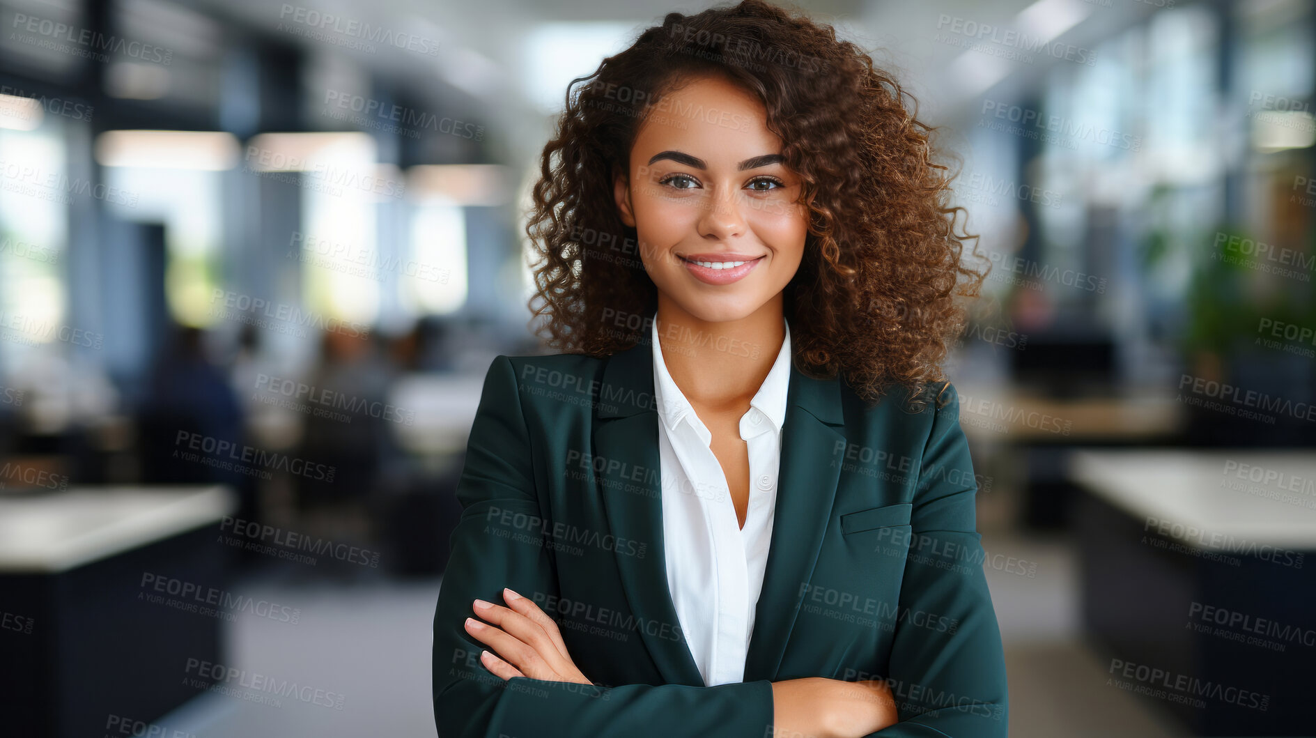 Buy stock photo Modern business woman posing in office. Business concept.