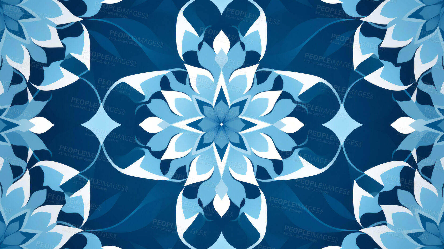 Buy stock photo Blue ceramic tiles decorative design, illustration for floor, wall, kitchen interior, textile