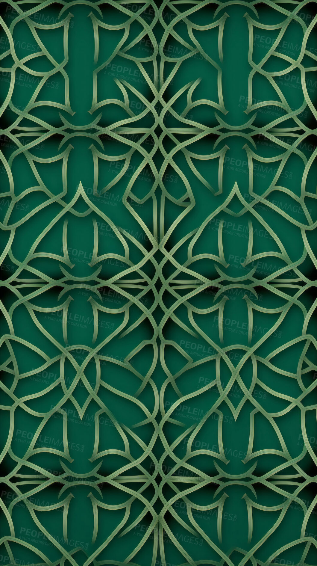 Buy stock photo Green ceramic tiles decorative design, illustration for floor, wall, kitchen interior, textile