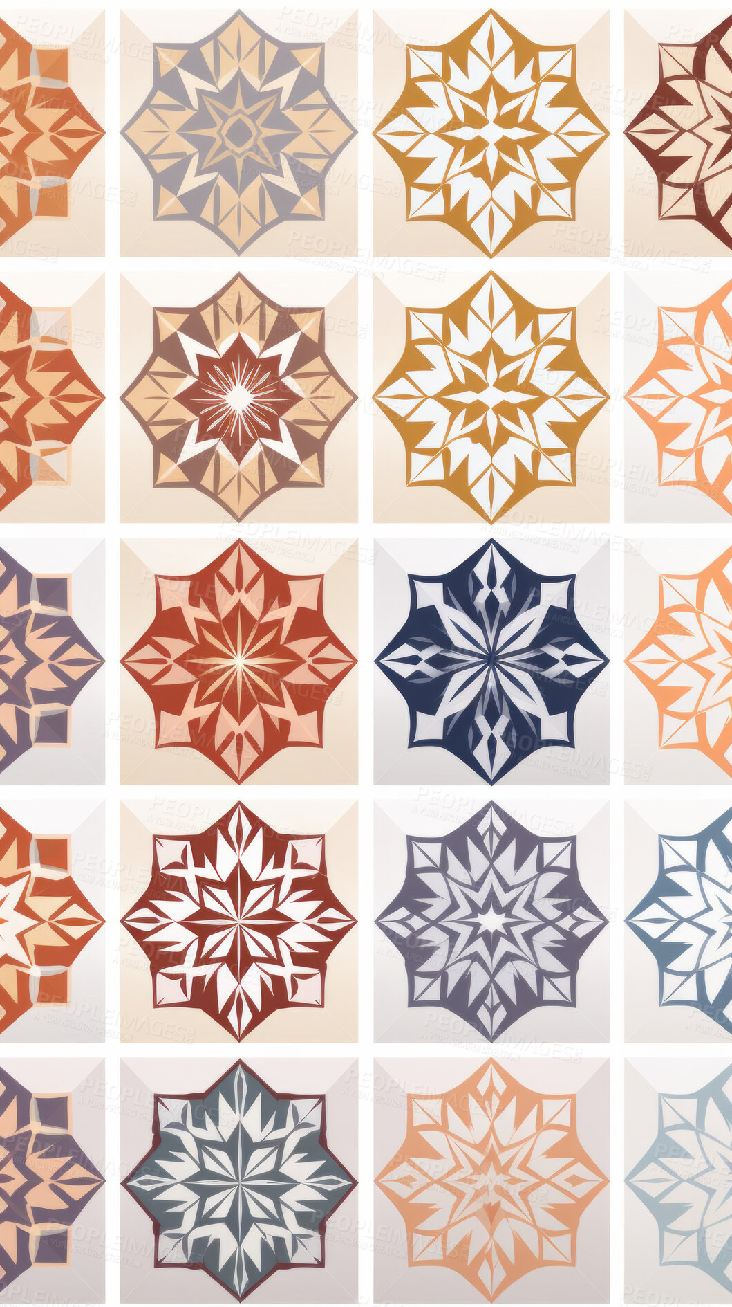 Buy stock photo Ceramic tiles decorative pottery design, illustration for floor, wall, kitchen interior, textile