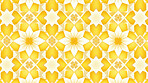 Yellow ceramic tiles decorative design, illustration for floor, wall, kitchen interior, textile