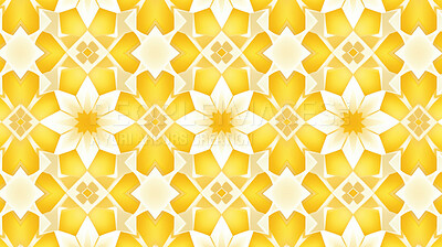 Yellow ceramic tiles decorative design, illustration for floor, wall, kitchen interior, textile