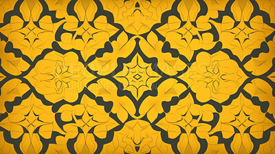 Buy stock photo Yellow ceramic tiles decorative design, illustration for floor, wall, kitchen interior, textile