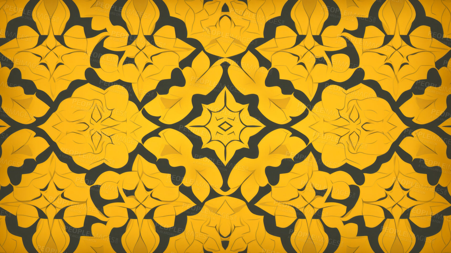 Buy stock photo Yellow ceramic tiles decorative design, illustration for floor, wall, kitchen interior, textile