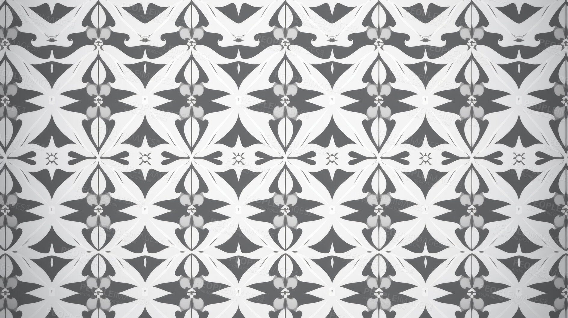 Buy stock photo Grey and white ceramic tiles decorative design, illustration for floor, wall, kitchen interior, textile