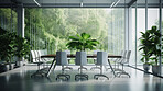 Empty boardroom in office, conference room modern design. Business interior