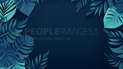 Buy stock photo Leaves background with dark copyspace. Product presentation invitation template.