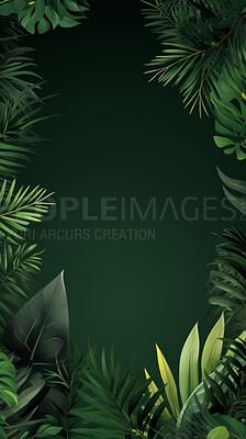 Buy stock photo Leaves background with green copyspace. Product presentation invitation template.