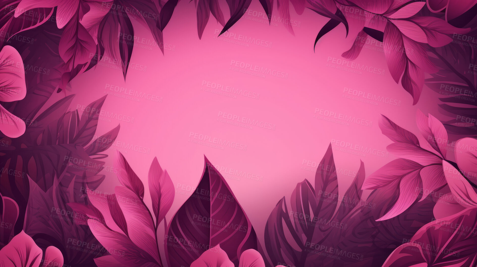 Buy stock photo Leaves background with pink copyspace. Product presentation invitation template.