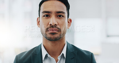 Portrait of businessman, pride in office serious and confident project manager at engineering agency. Face of serious man, design business leader with positive mindset and entrepreneur at startup