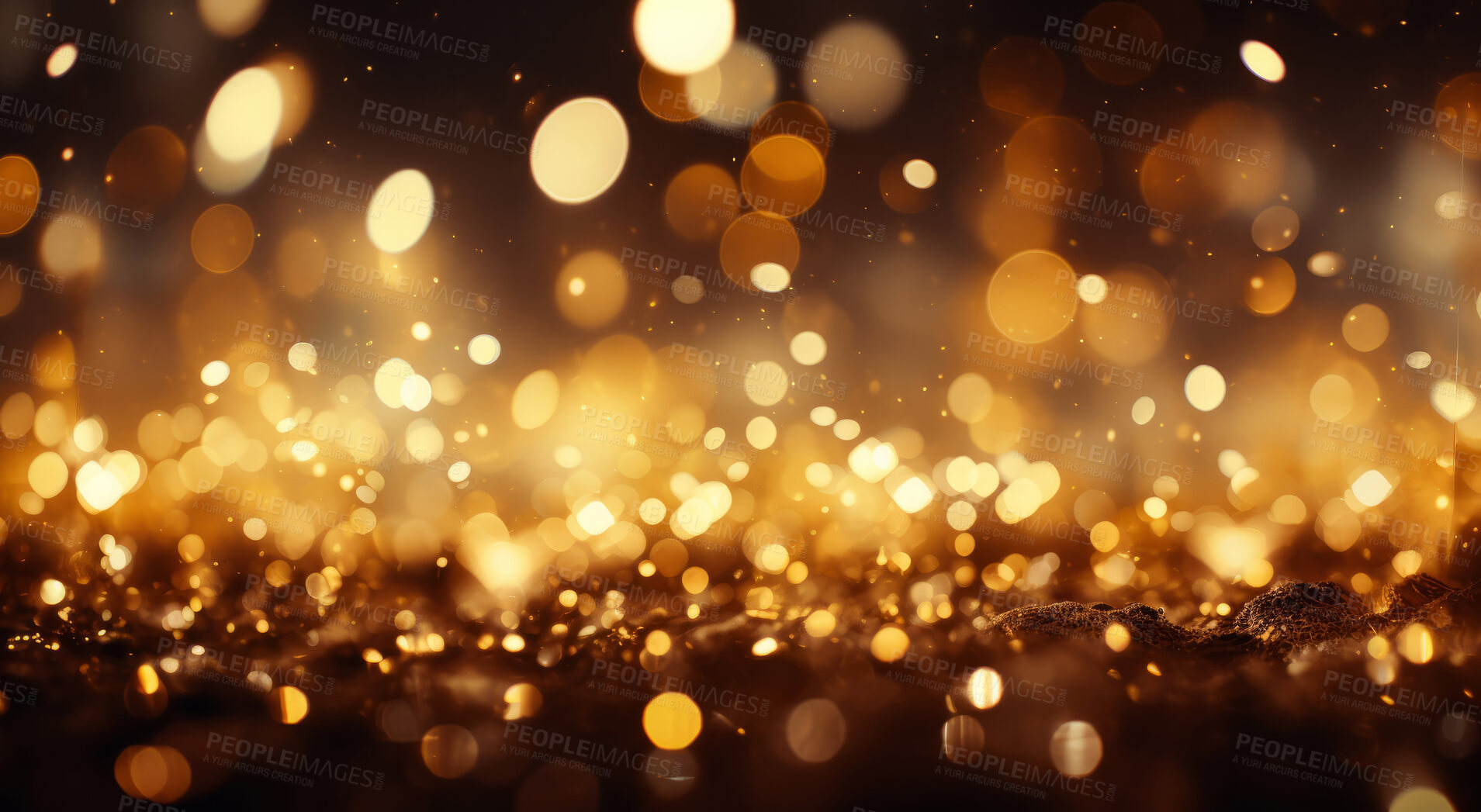 Buy stock photo Glitter abstract lights. Golden dust and shine. Luxury bokeh backdrop.