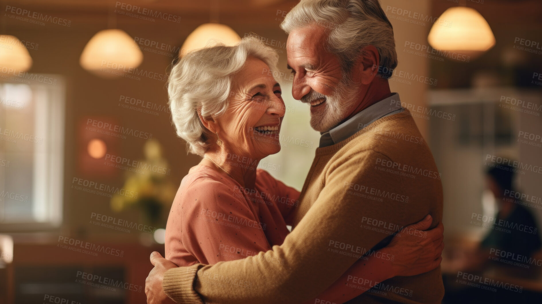 Buy stock photo Affectionate and loving senior couple spending quality time after retirement or on vacation