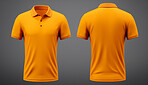 Front and back views of golfers. T-shirt on background. Mock-up template.