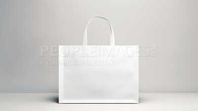 Mock-up of recycled shopping bag. Blank template on backdrop. Copy space.