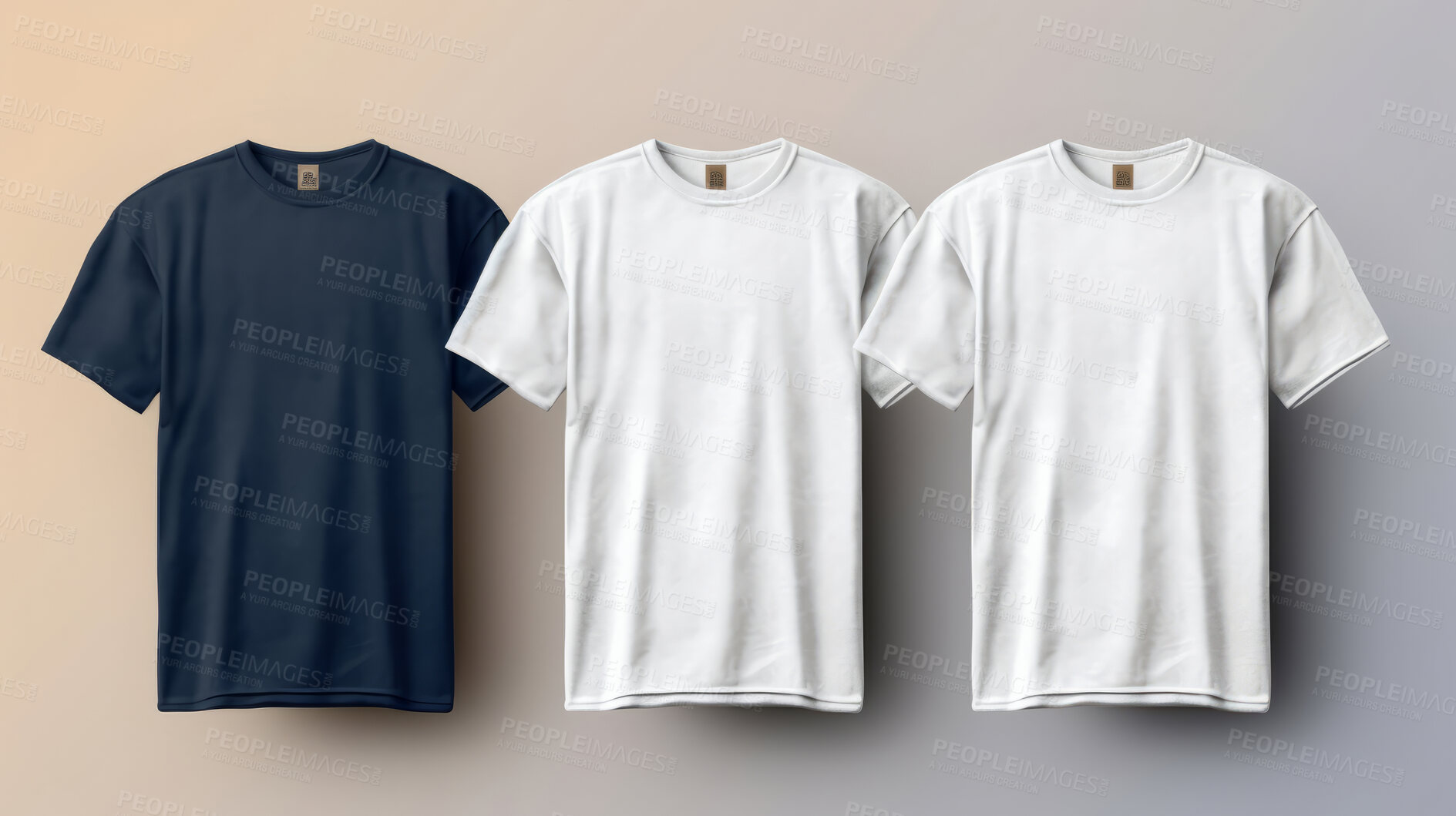 Buy stock photo A collection of mock-up t-shirts. Modeling copy space for print.