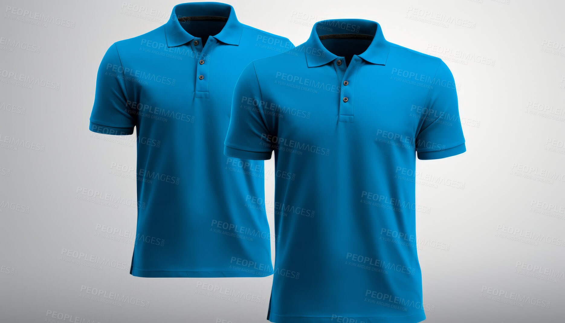 Buy stock photo Front views of golfers. T-shirt on background. Mock-up template.