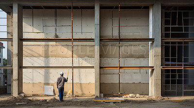 Professional architect constructor engineer working, inspecting construction site