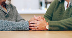 Holding hands, couple and love in closeup for marriage, support and trust in relationship. Security, hope and care in unity, empathy and man or woman gratitude, closeup and bonding in commitment