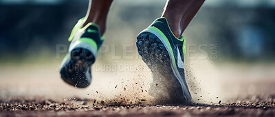 Low angle, close up of sport shoes in action . Fitness concept.
