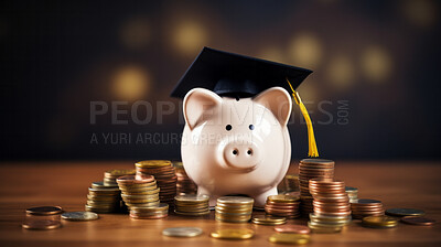 Pink piggy bank for education and intuition savings and investment funds