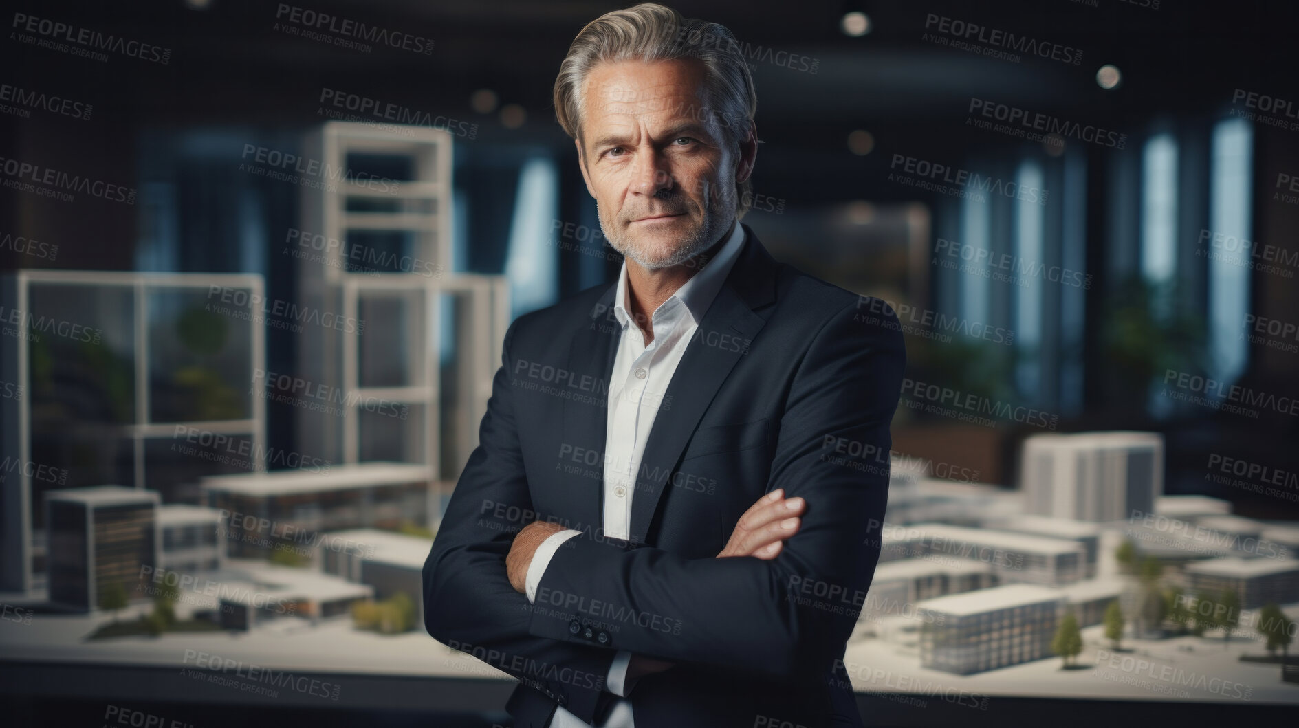 Buy stock photo Mature businessman looking with confidence. Executive or Investor portrait